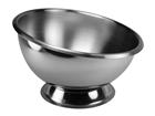Round bottomed pastry bowl in stainless steel 24 cm with a stand