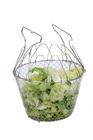 Foldable salad spinning basket