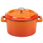 Small orange 14 cm casserole dish in cast iron