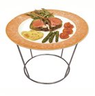 Support platter seafood chromed steel round 20 cm high