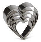 Set of 5 heart stainless steel cookie cutters