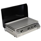 Plancha gas 9 kW stainless steel plate 78x45 black lid