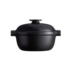 Emile Henry induction black ceramic cooking pot round 26 cm 4 liters