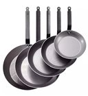 28 cm frying pan in Pro induction steel sheet 3 mm Lyonnaise cut