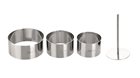 Set of 3 circles and a stainless steel pusher