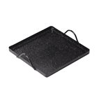 Square enamelled steel plate 22x22 cm with handles all oven and barbecue