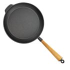 Cast iron frying pan 28 cm for induction hobs, wooden handle