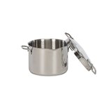 Induction stainless steel pasta pot with 3 and 6 mm glass and stainless steel filter cover