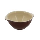 Two-tone brown and cream Emile Henry ceramic gratin bowl