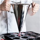 Stainless steel 3.3 litres measuring funnel with a piston