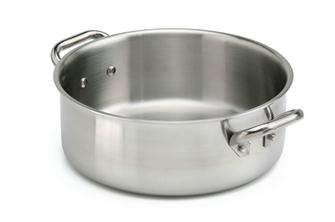 Aluninox induction saucepan with 2 handles in aluminium and stainless steel