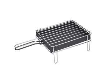 Stainless table grill 25x20 cm with fireplace