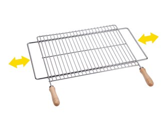 Stainless BBQ grill 60 x 40 cm support extensible