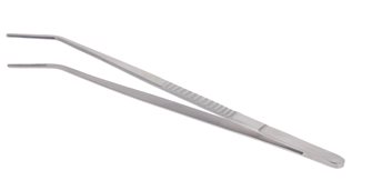 Presentation forceps with curved end in stainless steel 16 cm
