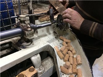 Manufacture of corks for wine