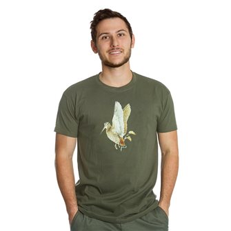 Men's t-shirt Bartavel Nature khaki serigraphie woodcock L