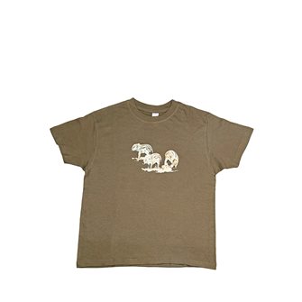 T-shirt Bartavel Nature khaki screenprint trio of wild boars 7-8 years