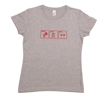 Women's T-shirt XXL Grape Press Tom Press Wine gray heather silkscreen bordeaux