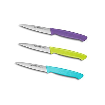 Set of 3 office knives purple turquoise green
