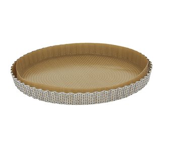 Perforated fluted stainless steel pie pan 28 cm removable bottom LIFETIME GUARANTEED