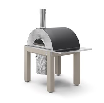 Outdoor direct cooking pizza oven