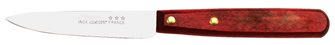 Stainless steel carving knife with cherry tinted wooden handle