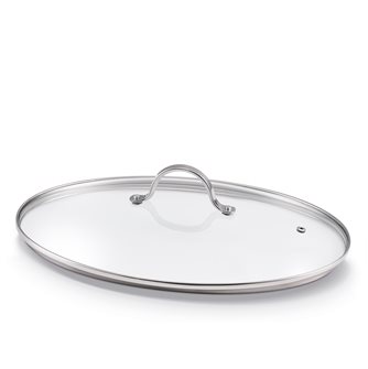 Lid oval glass 37 cm for fish pan