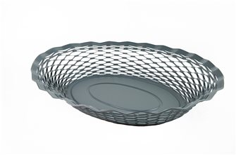 Oval bread basket, large,  grey