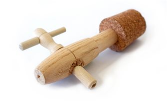 Wooden tap with cork 4 inches