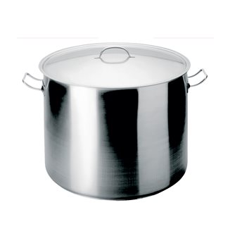 Professional 18/10 stainless steel induction hob cooking pot with lid 40 cm 50 liters made in Europe