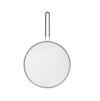 Stainless steel anti-splash lid 25 cm and silicone coated handle for 20 and 24 cm pans